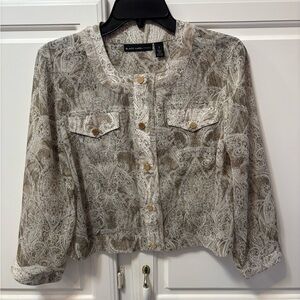 Chico’s Black Label Lightweight Snap Front Short Jacket Size M Chico’s 1